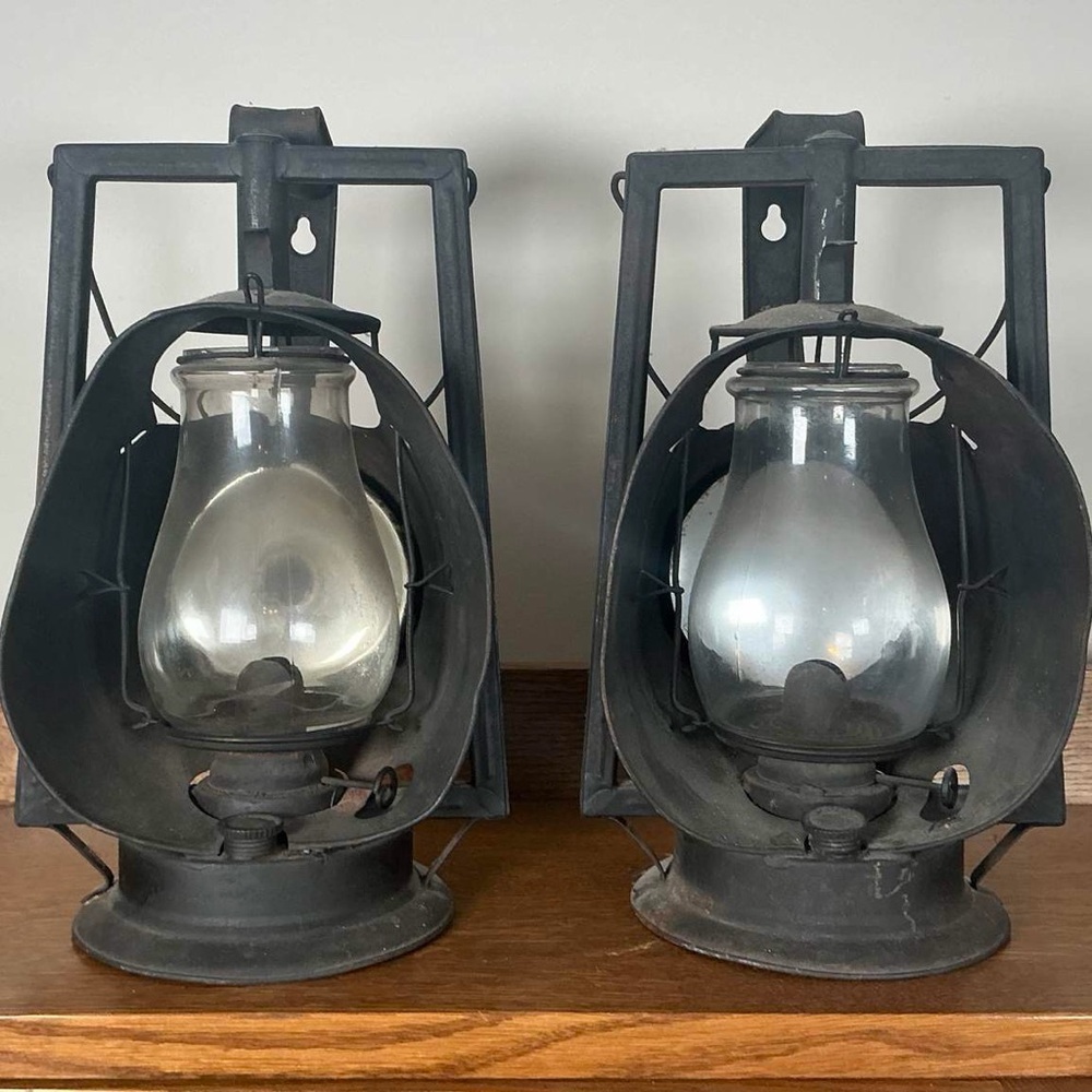 Pair of Vintage Dietz Acme Inspector Lamps